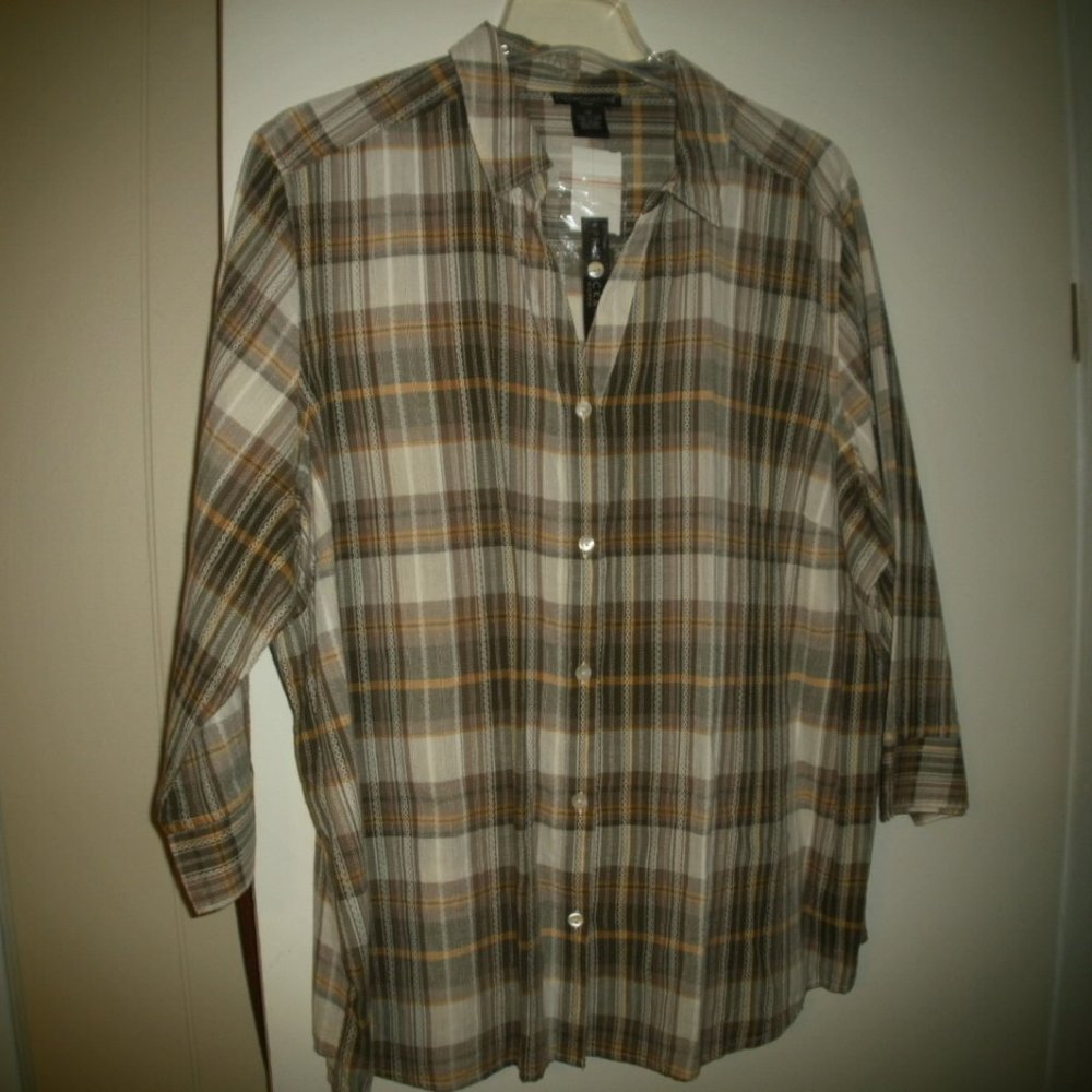 woman's button down blouse by Preswick & Moore NWT 3X